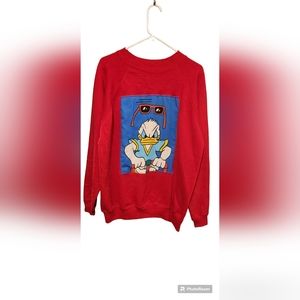Vintage Remix Disney Donald Duck Raglan Crew Neck Sweatshirt XL Hanes